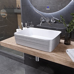 Grossman Раковина накладная Color 48 GR-3016SW серебро – фотография-2